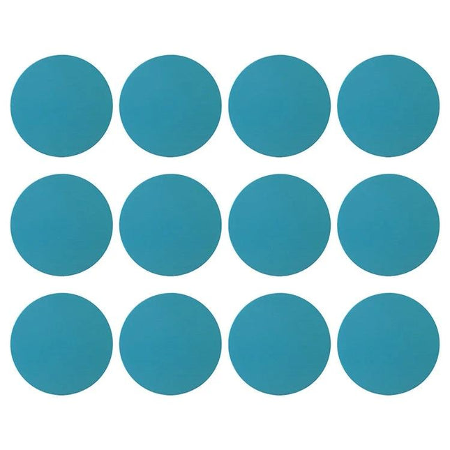 Pack of 100 Adhesive Metal Magnetic Discs for Car Phone Holders - blue circular 3M sticky pads shown in rows, removable reusable metal discs