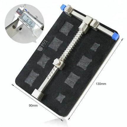 Professional Stainless Steel PCB Holder for Circuit Board Repair - stainless steel adjustable PCB clamp on foam base 130x90mm