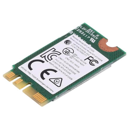 Replacement Wireless Network Card for HP Laptops Compatibility — green M.2 wireless card with FCC and CE labels for HP laptop Wi‑Fi repair
