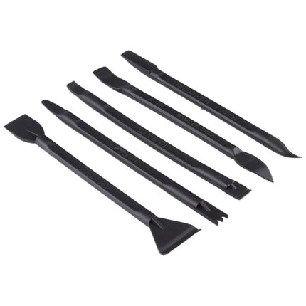 Jiafa 10 in 1 Repair Tool Kit for Mobile Phones and Tablets showing six black plastic pry and opening tools for screen and battery repair