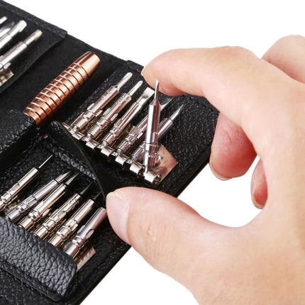 Comprehensive 16-in-1 Screwdriver and Repair Tool Set for Mobile Devices, hand picking precision bit from compact kit