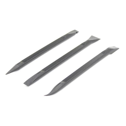 Professional Tool Kit for Mobile Phone and Tablet Repair - three black plastic pry tools for safe device disassembly and screen or battery replacement
