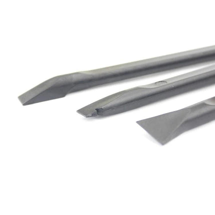 Professional Tool Kit for Mobile Phone and Tablet Repair — close-up of three metal pry and spudger tools for safe device disassembly