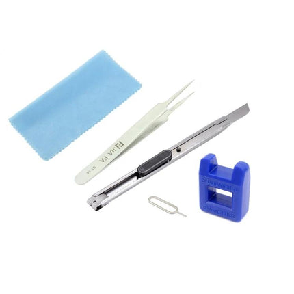 JIAFA 21-in-1 Repair Tool Set with Carrying Bag precision tweezers pry tool SIM ejector microfiber cloth and blue holder