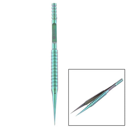 2UUL Titanium Precision Tweezer for Microscope Work - iridescent titanium fine-point tweezer for electronics repair and microscope assembly