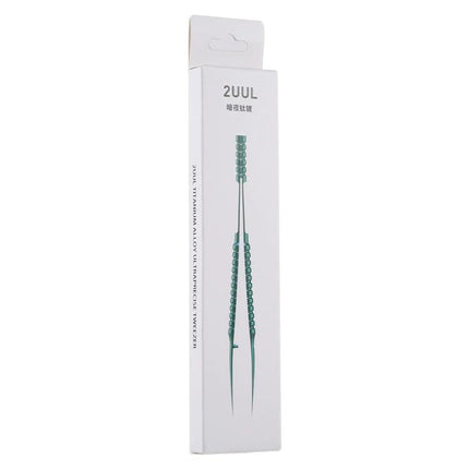 2UUL Titanium Precision Tweezer for Microscope Work - titanium precision tweezer in retail packaging for electronics and microscope assembly