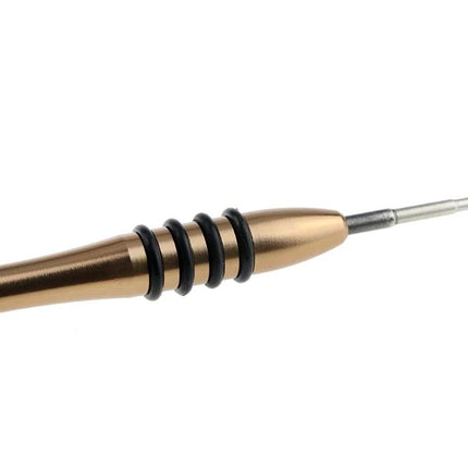 Kaisi Professional 7-in-1 Tool Set for Phone and Tablet Repair - close-up of gold precision screwdriver handle with rubber grip rings