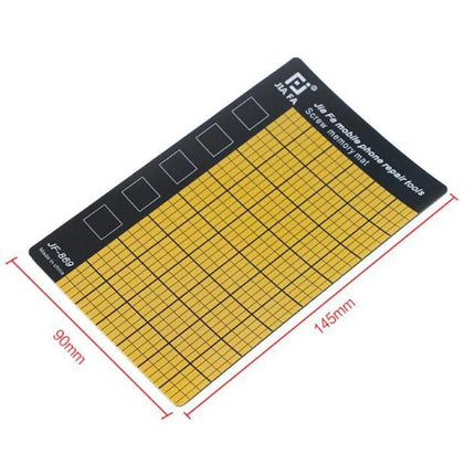 Universal Magnetic Screw Mat for Phone Repair and Organization, 14.5x9cm - yellow grid magnetic mat for organizing tiny screws during phone and electronics repair