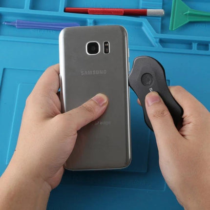 Qianli i-Pry 1208 Plastic Tool for Safe Device Disassembly used to pry open a Samsung phone back cover safely