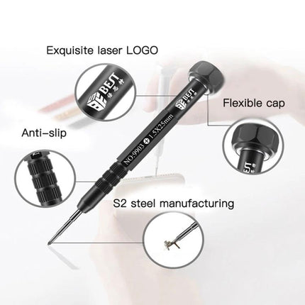 BEST 4-in-1 Screwdriver Set for Apple Phone Maintenance - black precision S2 steel screwdriver with anti-slip grip and flexible cap