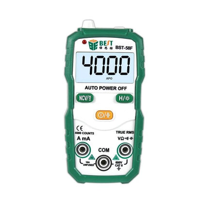 BEST Automatic Digital Multimeter for Household Electrical Testing - green handheld auto-ranging multimeter showing 4000 count display