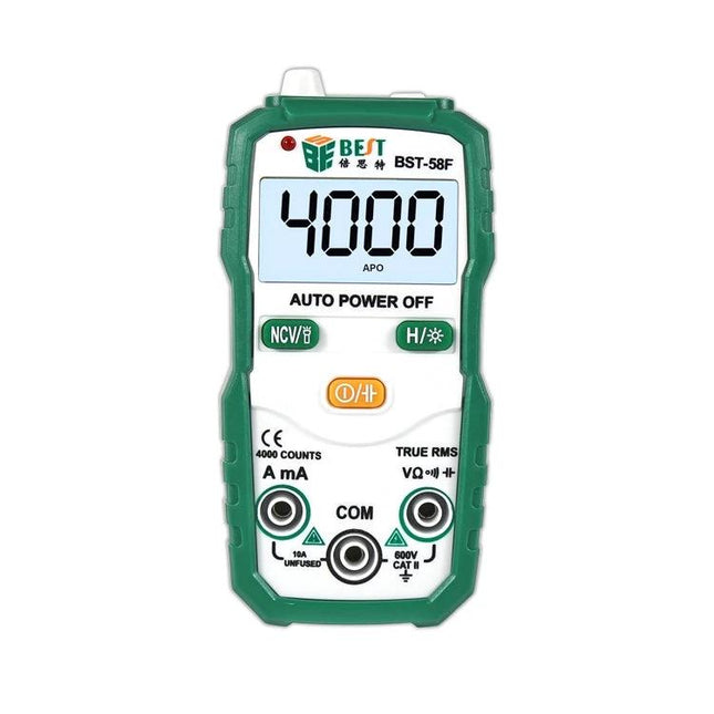 BEST Automatic Digital Multimeter for Household Electrical Testing - green handheld auto-ranging multimeter showing 4000 count display