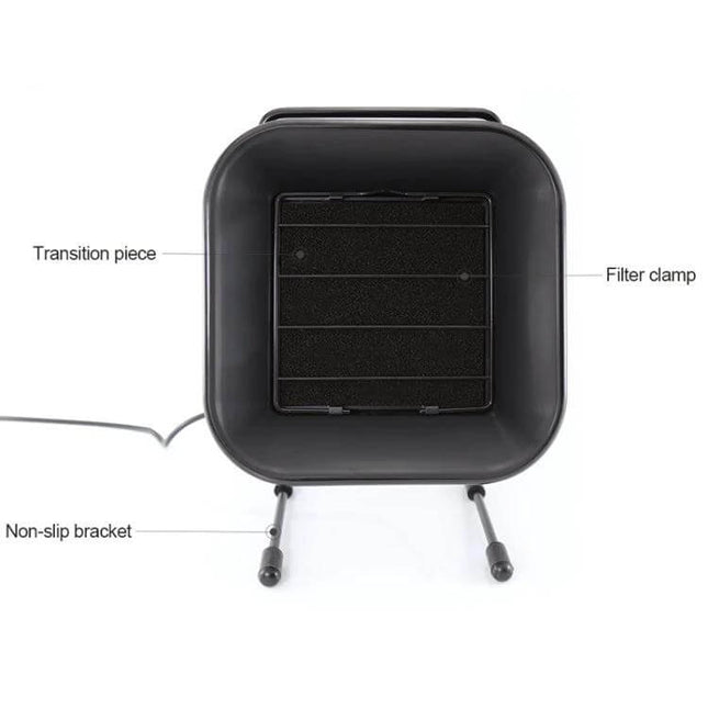Portable Welding Smoke Absorber 220V for Cleaner Work Environment - top view showing filter clamp, transition piece and non-slip bracket