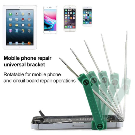 Mobile Phone Repair Bracket with 360-Degree Rotation for Secure Fixes holding smartphone steady for screen and circuit board repairs