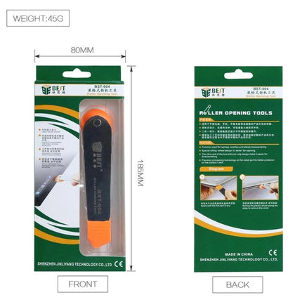 BEST Stainless Steel Pry Tool for Laptop and Mobile Repair - stainless steel pry tool packaged front and back for safe device disassembly