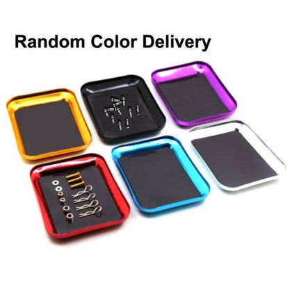 Red Magnetic Aluminum Alloy Screw Tray for Phone Repairs - red magnetic screw tray holding small phone repair parts