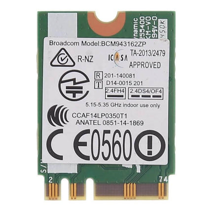 Lenovo Compatible Wireless Network Card for Laptops Broadcom BCM943162ZP replacement module for Lenovo E450 E550 E455 E555