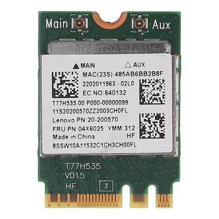 Wireless WiFi Adapter with Bluetooth for Lenovo Laptops RTL8723BE replacement card showing Main Aux labels and PCB