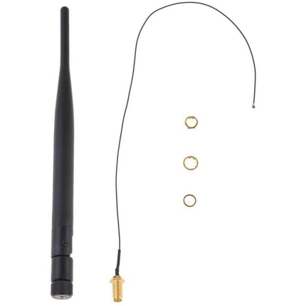 M.2 Wireless Network Card with 6dB WiFi Antenna for Device Upgrades - black external 6dB antenna, pigtail cable and SMA adapter kit