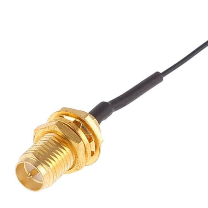 M.2 Wireless Network Card with 6dB WiFi Antenna for Device Upgrades - gold SMA connector antenna cable close-up