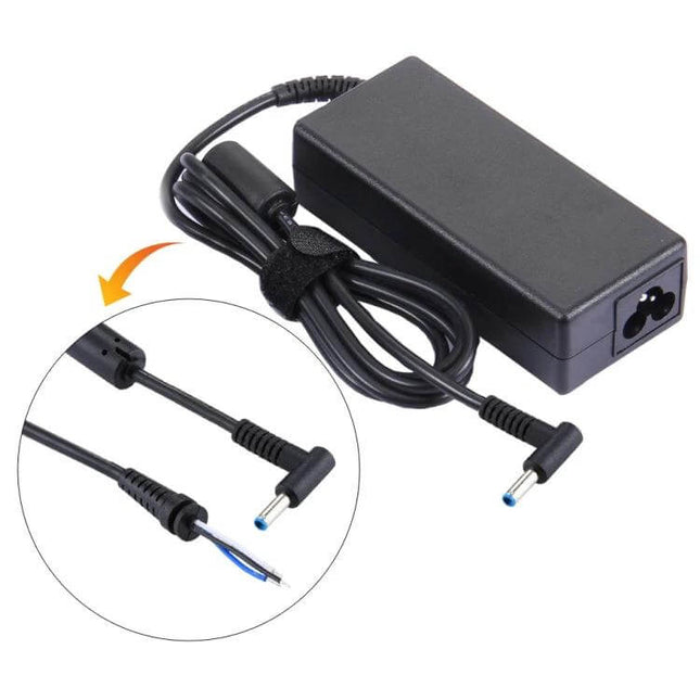 90 Degree Elbow 1.5m DC Power Cable for HP Laptops showing 90° connector, 1.5m length and DC 4.5x3.0mm plug for reduced strain and travel use
