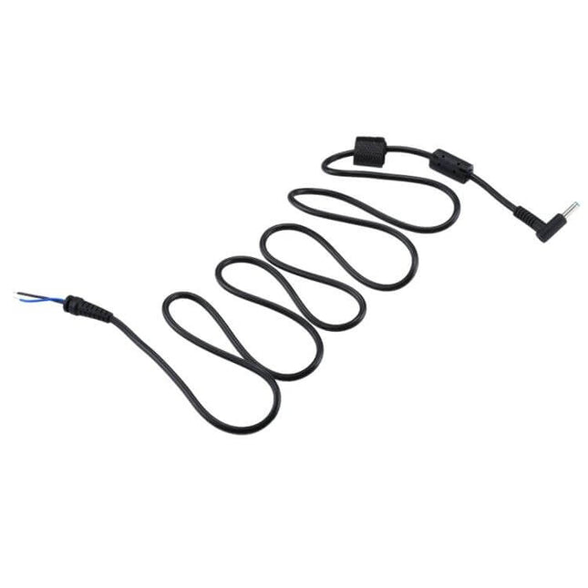 90 Degree Elbow 1.5m DC Power Cable for HP Laptops - black right-angle DC 4.5x3.0mm laptop power cord, 1.5m cable for travel and tight workspaces