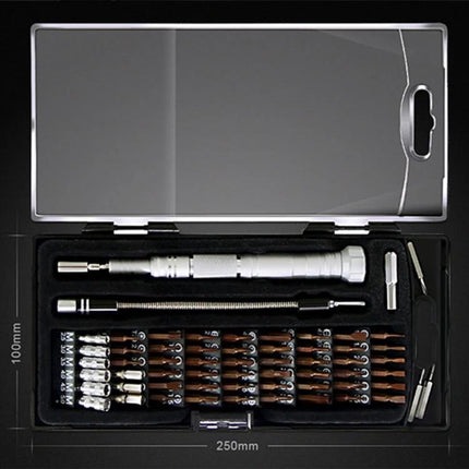 JAKEMY 61 In 1 Screwdriver Kit for Electronic Device Repair open case showing precision bits, flexible shaft and driver for laptops phones glasses consoles