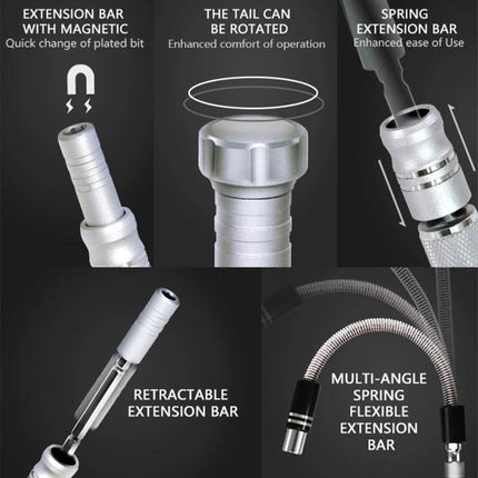 JAKEMY 61 In 1 Screwdriver Kit for Electronic Device Repair showing magnetic and retractable multi-angle extension bars