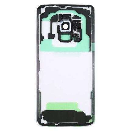 Transparent Replacement Back Cover for Samsung Galaxy S9 Daily Use shown front-facing with adhesive strips and camera cutouts