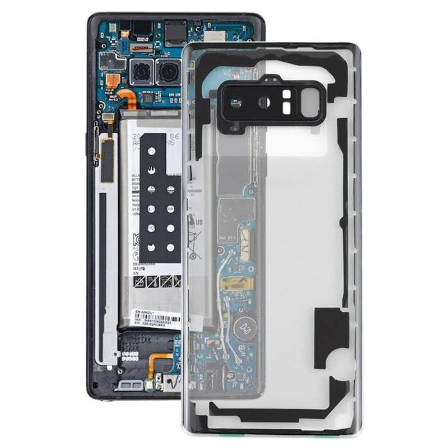 Protective Transparent Cover for Samsung Galaxy Note 8 Daily Use replacement clear back cover shown over disassembled Note 8