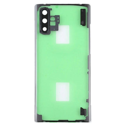 Transparent Back Cover for Samsung Galaxy Note 10+ Daily Use - clear replacement back panel showing adhesive and camera cutouts
