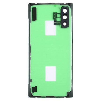 Transparent Back Cover for Samsung Galaxy Note 10+ Daily Use - clear replacement back panel showing camera cutouts and adhesive lining