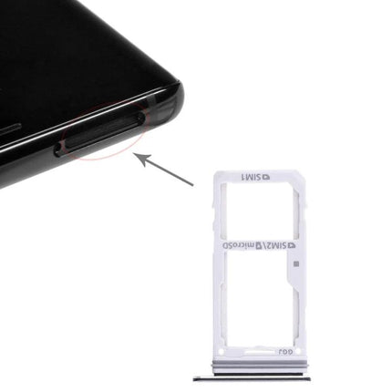 Replacement SIM Tray for Samsung Galaxy Note 8 Daily Use - white dual SIM and microSD tray beside Note8 SIM slot