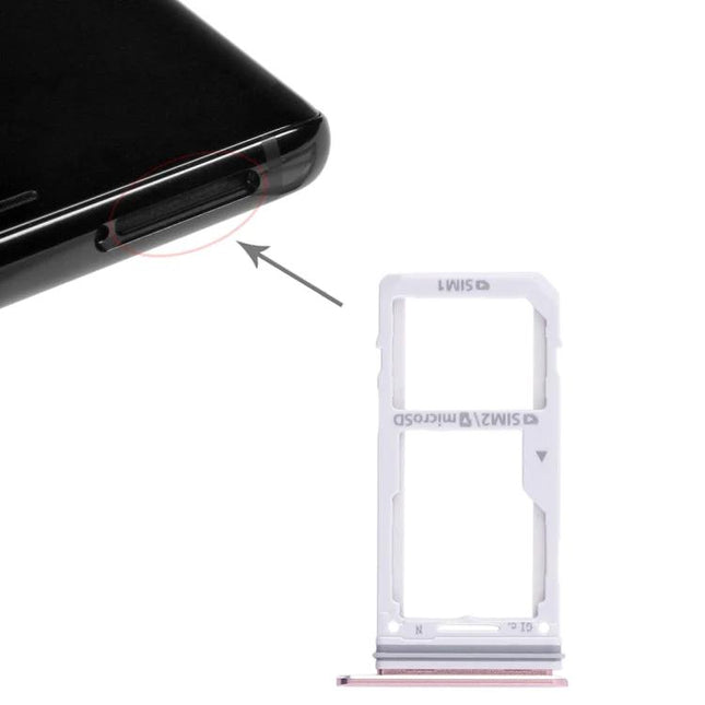 Replacement SIM Tray for Samsung Galaxy Note 8 Daily Use - white dual SIM/microSD replacement tray shown next to phone SIM slot