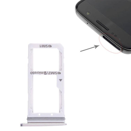 Samsung Galaxy S7 SIM Card Tray for Everyday Phone Switching - replacement tray showing SIM and microSD slots beside phone