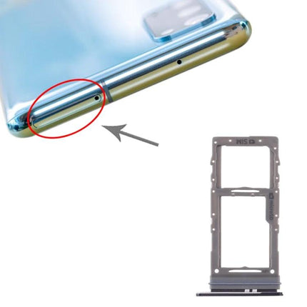Samsung Galaxy S20 SIM Card Tray for Everyday Mobile Use - replacement SIM and microSD tray shown next to phone