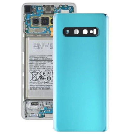 Samsung Galaxy S10 Replacement Back Cover for Everyday Use - turquoise rear panel replacement showing internal components