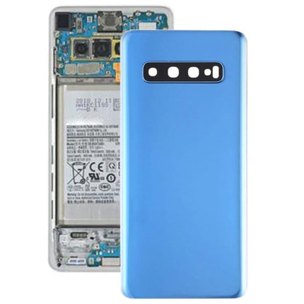 Samsung Galaxy S10 Replacement Back Cover for Everyday Use - blue replacement back cover shown over phone internals