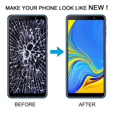 Samsung Galaxy A7 2018 Screen Replacement for Everyday Phone Use - before cracked screen and after restored display