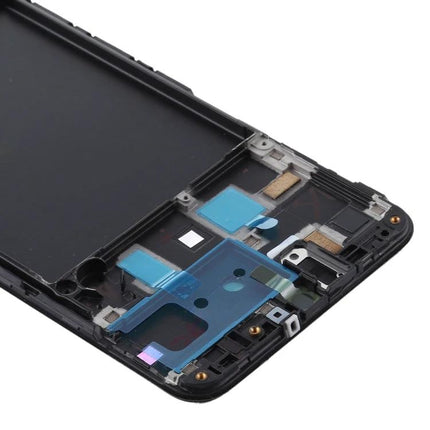 Samsung Galaxy A20 Replacement Screen for Daily Phone Use - black LCD assembly showing connectors and frame for SM-A205F repair