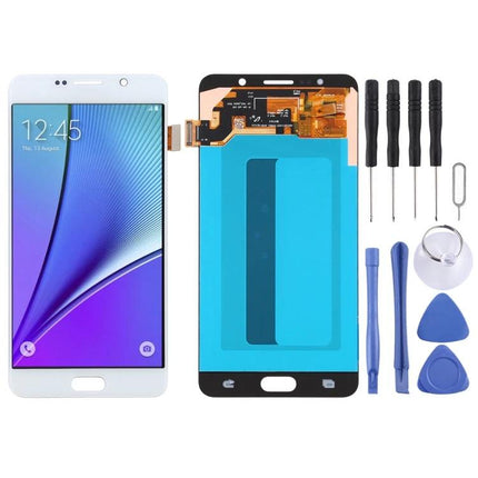 Samsung Galaxy Note 5 Replacement Screen for Daily Tasks - white front LCD and digitizer assembly with tool kit