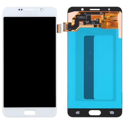 Samsung Galaxy Note 5 Replacement Screen for Daily Tasks - white front LCD and digitizer assembly showing display and connector