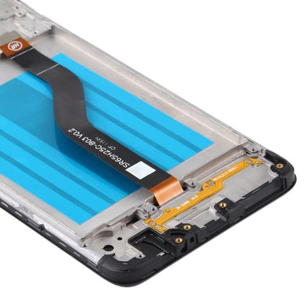 Replacement Screen for Samsung Galaxy A20s Everyday Repairs - close-up of replacement LCD and digitizer assembly with flex cable