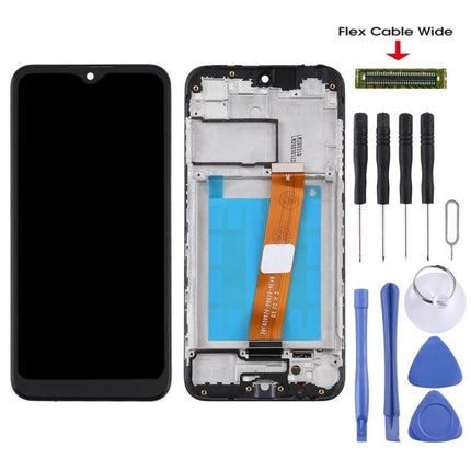 Replacement Screen for Samsung Galaxy A01 Daily Repairs front and back display assembly with flex cable and repair tools