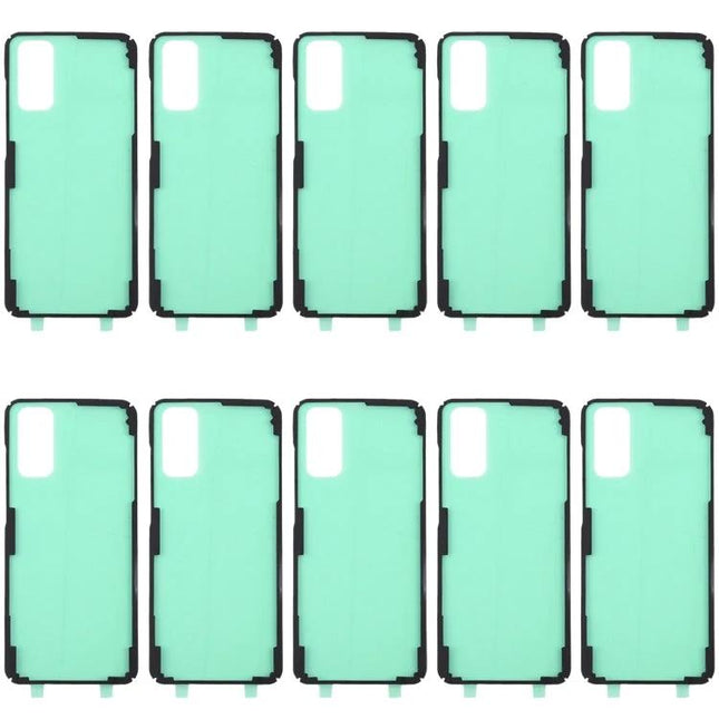 Keep Your Samsung Galaxy S20 Secure During Everyday Use adhesive back housing replacement kit showing multiple green adhesive strips for quick cover repair