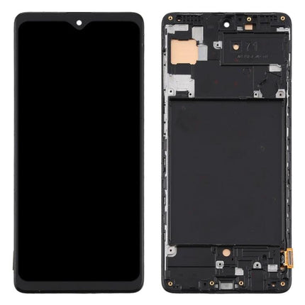 Samsung Galaxy A71 Screen for Everyday Device Maintenance - replacement LCD and digitizer assembly with frame, front and back view