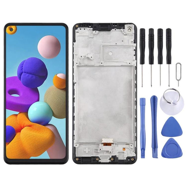 Replacement Screen for Samsung Galaxy A21s Daily Use LCD touch digitizer assembly with frame and repair tool kit