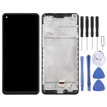 Replacement Screen for Samsung Galaxy A21s Daily Use LCD digitizer assembly with frame and repair tools for cracked or unresponsive display