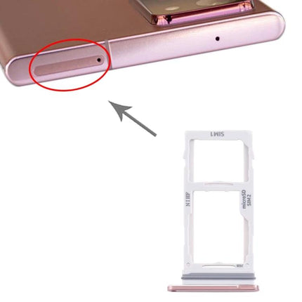 Keep Your Galaxy Note20 Ultra Connected with Samsung SIM Tray showing pink phone SIM slot and replacement tray