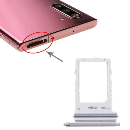 Samsung Galaxy SIM Card Tray for Daily Phone Essentials - white replacement tray next to pink Galaxy Note10 5G SIM slot